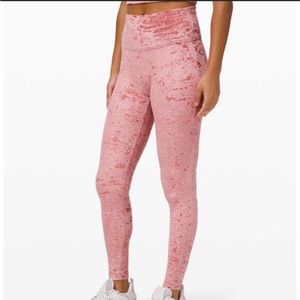 Lululemon special edition wunder lounge legging 28” pink velvet size 4
